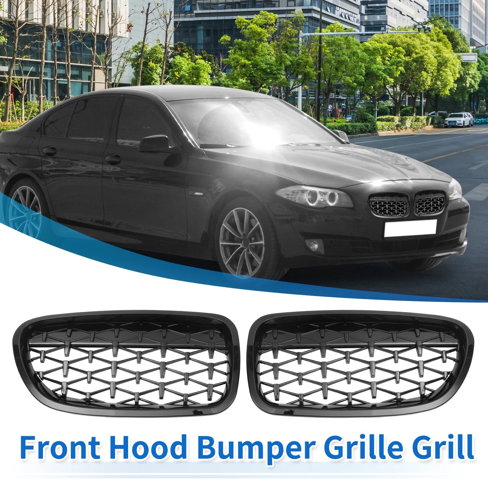 Front Hood Bumper Grille for BMW 528i 535i 550i xDrive (2011–2016)