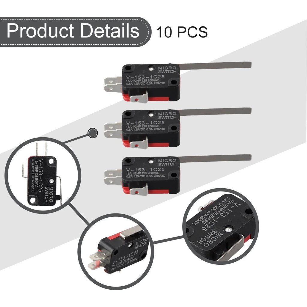 10pcs Micro-Switch SPDT V-153-1C25 for Various Applications