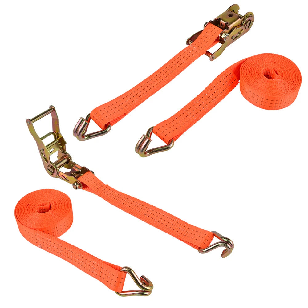 2X 13.5 FT Heavy Duty 1.5" Ratchet Tie Down Strap for Cargo Truck (10000 lbs)
