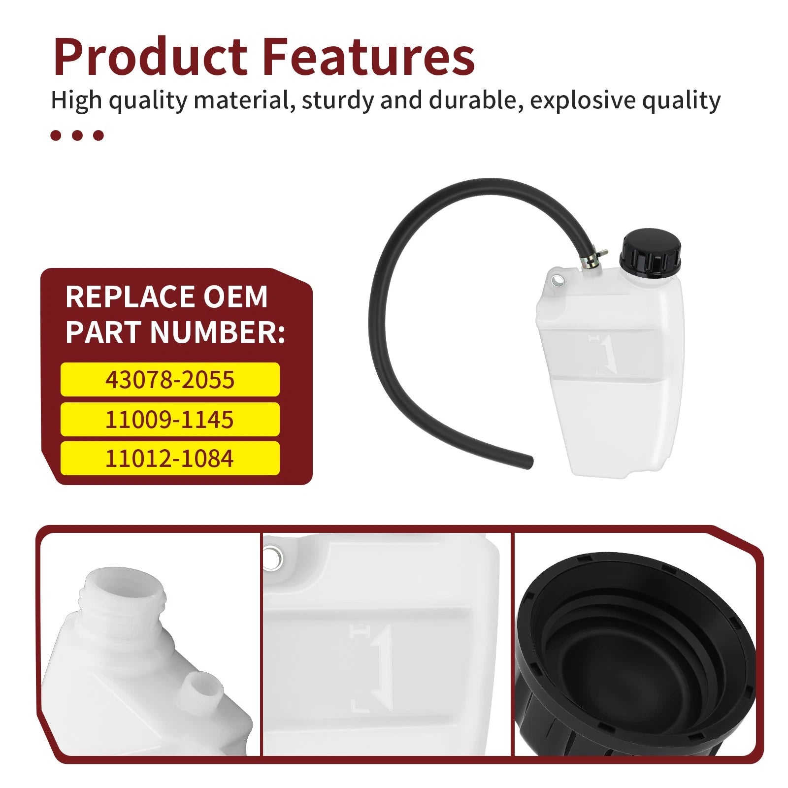 Coolant Reservoir Hose w/ Cap for Kawasaki FD791D FD851D FD711D (4-Stroke)