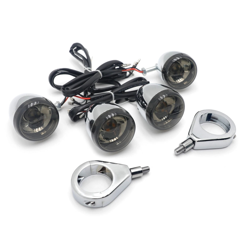 Chrome Turn Signals Kit for Harley Davidson Bullet (41mm)