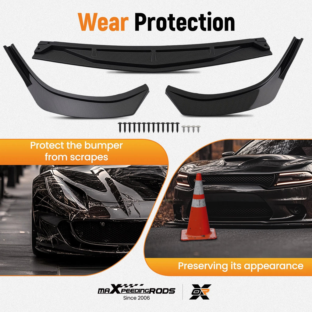 Front Bumper Lip Splitter for Hyundai Sonata (2020-2023) Carbon Look