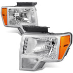 Chrome Housing Amber Corner Headlights for Ford F-150 (2009–2014)