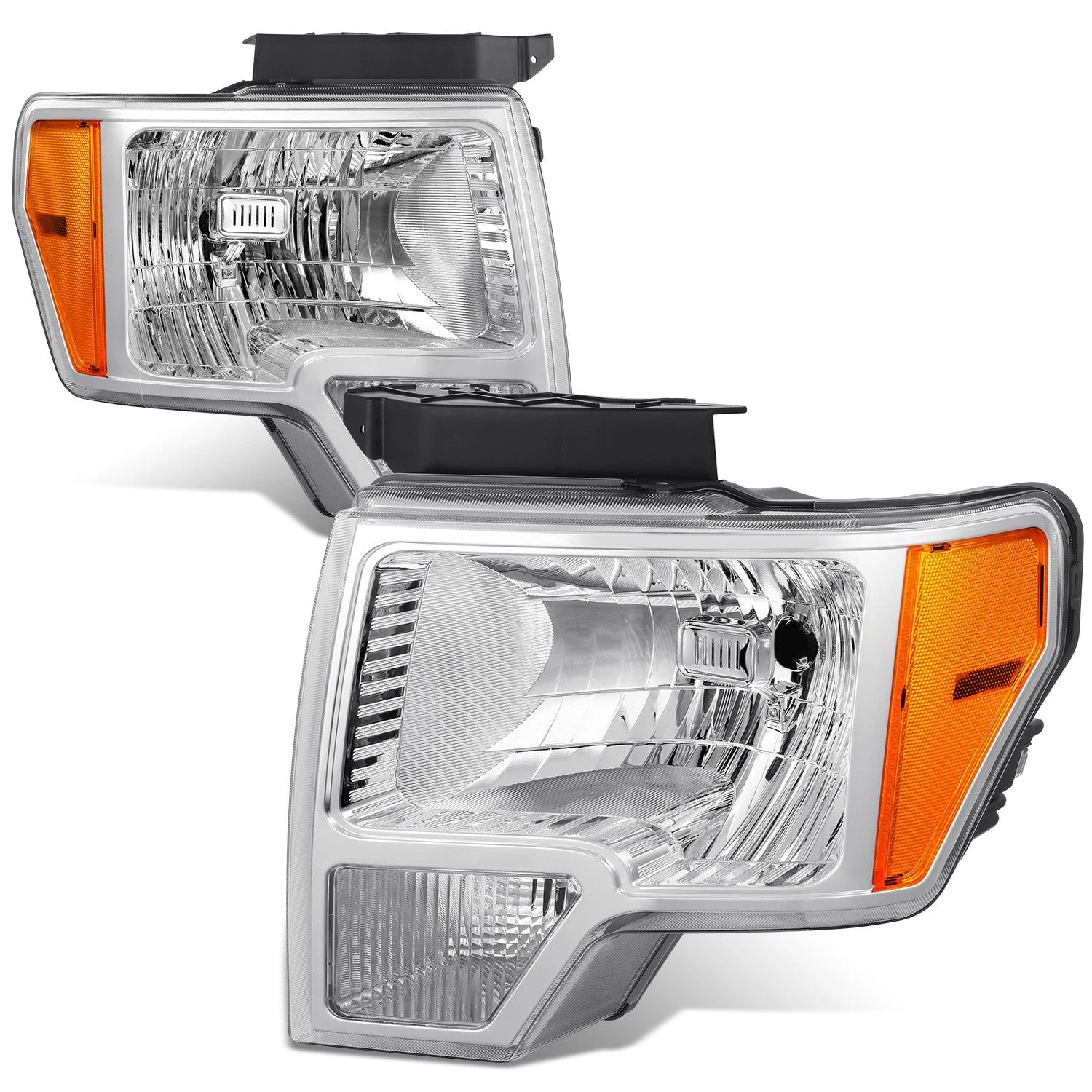 Chrome Housing Amber Corner Headlights for Ford F-150 (2009–2014)