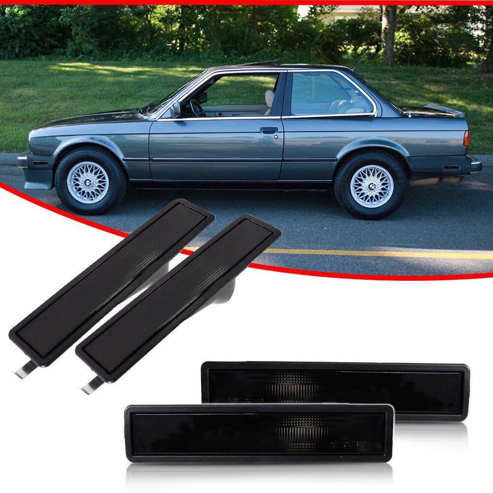 Set of 4 Smoked Bumper Side Marker Lights for BMW E32 E34 (1988–1996)