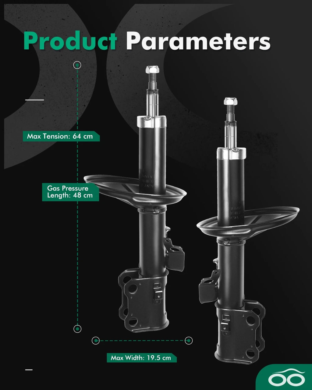 Front Pair Absorber Shocks Struts for Toyota Previa (1991–1997)