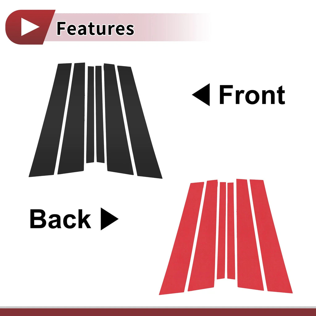 Door Pillar Window Trim for Ford Mercury (1998–2008) Black