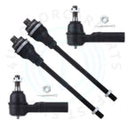 Set of 4 Tie Rod Ends for Chevrolet Silverado 2500 HD (2001–2010)