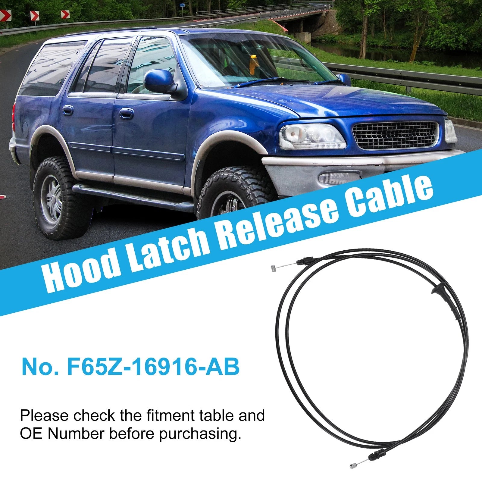 Hood Release Cable for Ford F-150 Expedition Navigator (1997–2021)