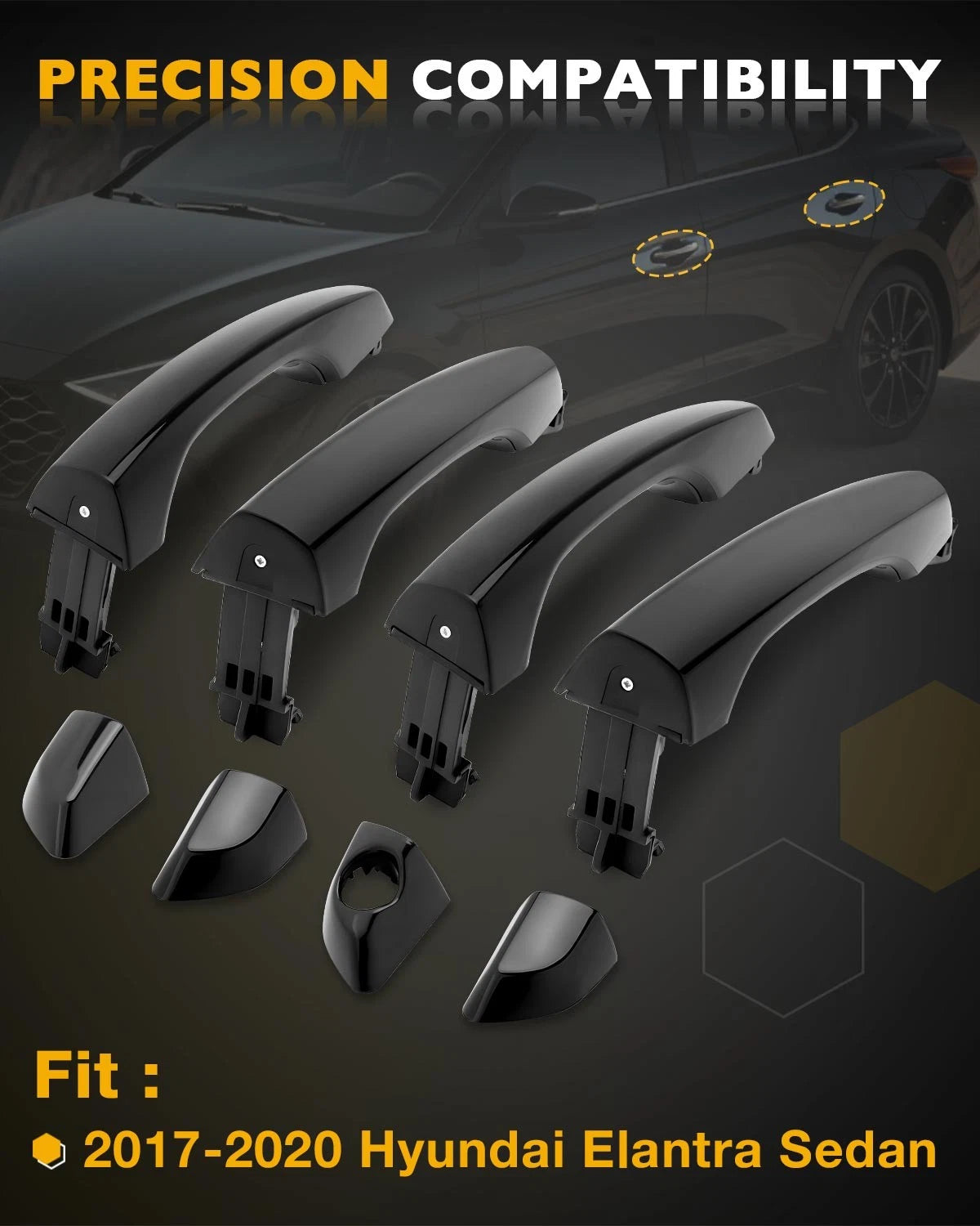 Outside Exterior Door Handle Kit for Hyundai Elantra (2017-2020)