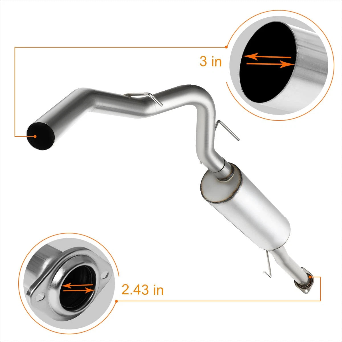 3" Catback Exhaust for Ford F150 3.5L Crew Cab (2011–2014) Aluminized Steel