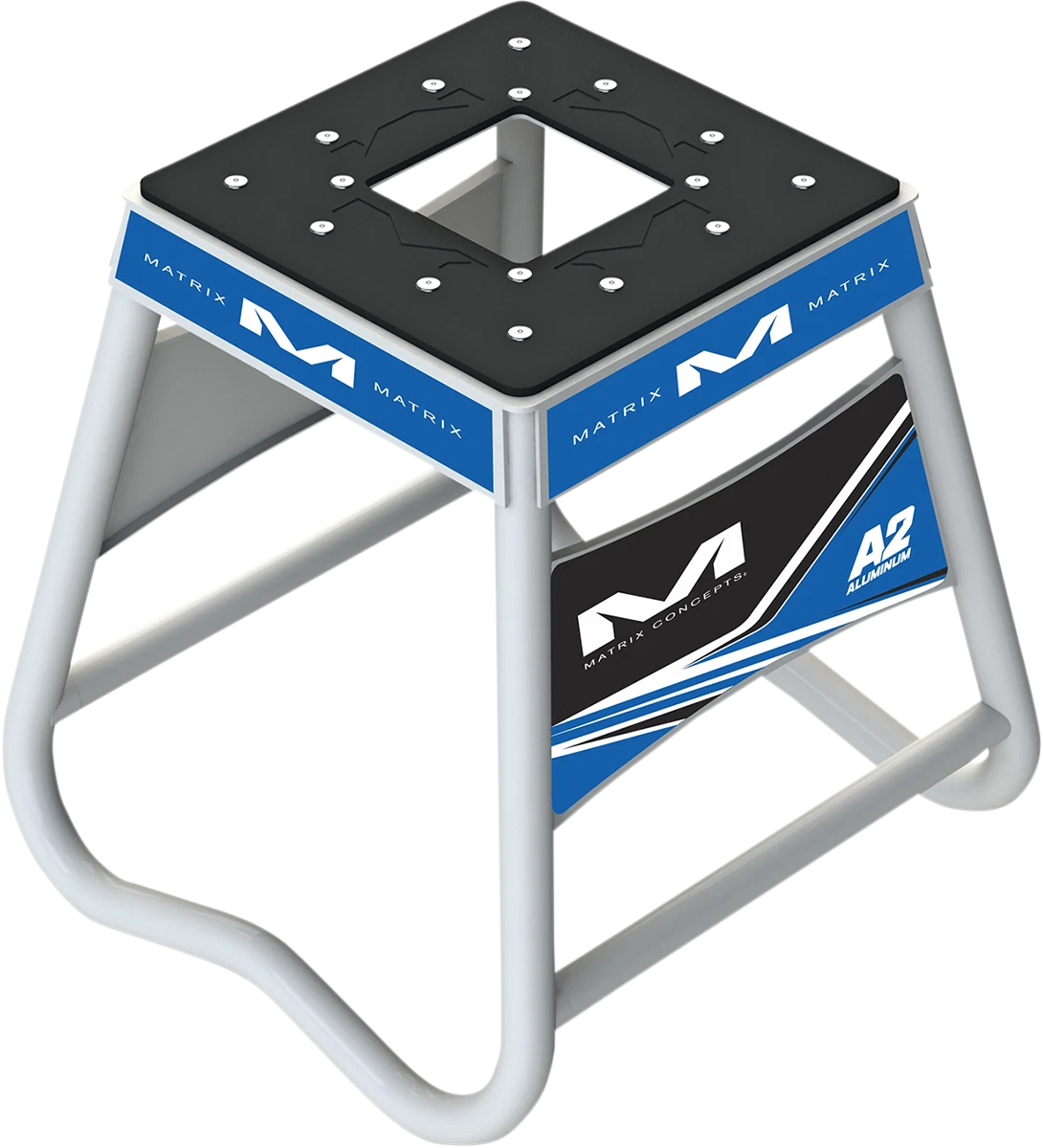 A2 Stand for Matrix Concepts LLC (Aluminum, Blue/White)