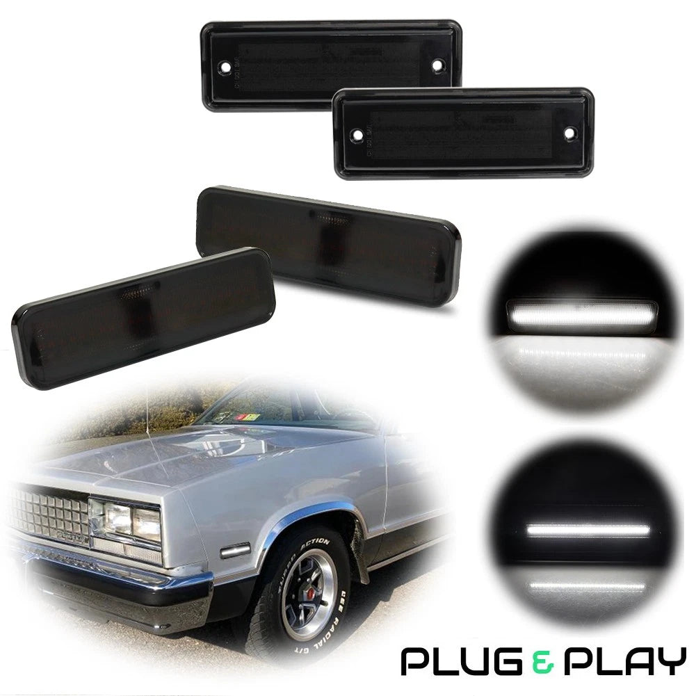 Set of 4 Smoke LED Side Marker Lamps for El Camino & GMC Caballero