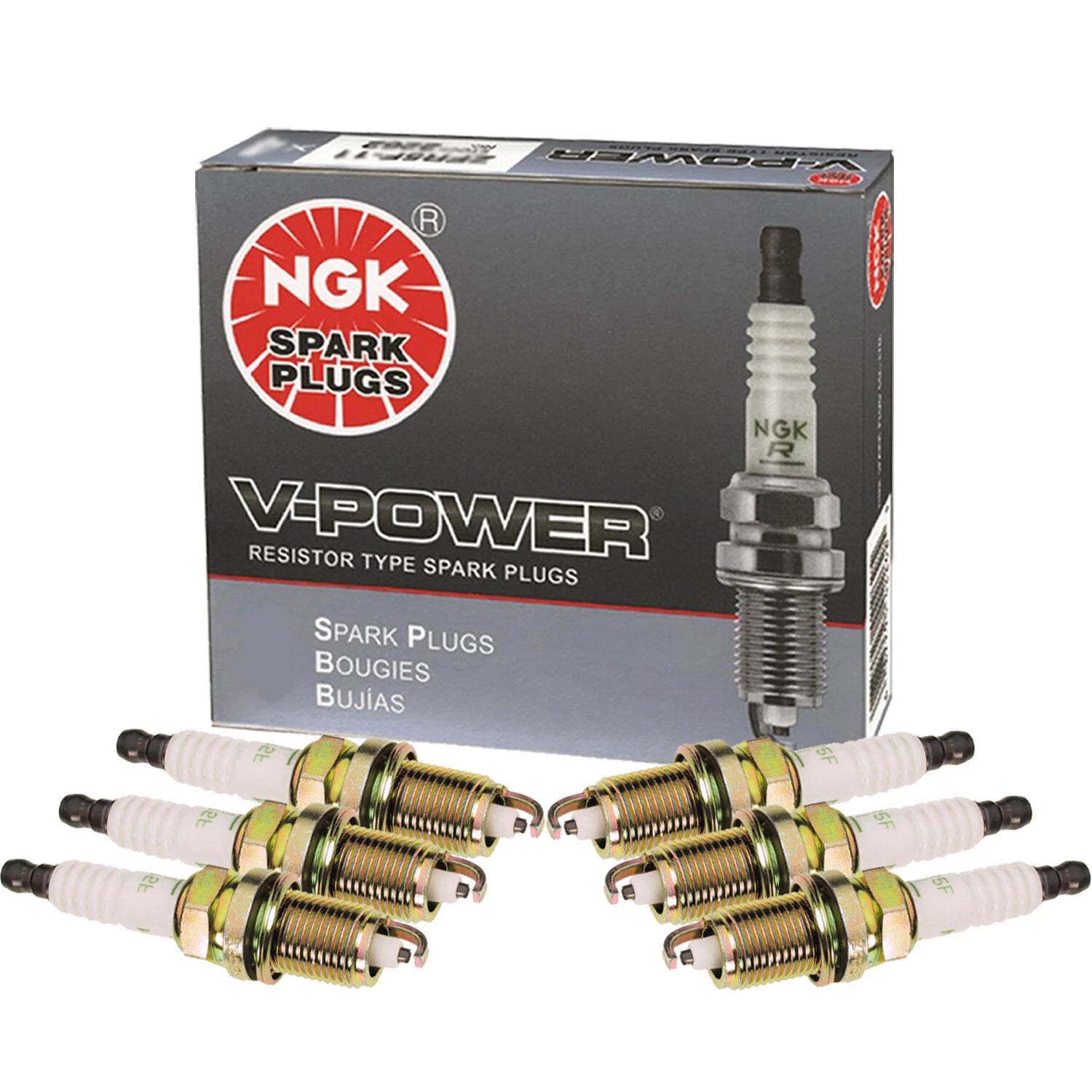 Set of 6 NGK Nickel V-Power Spark Plugs for Acura Honda Mazda V6