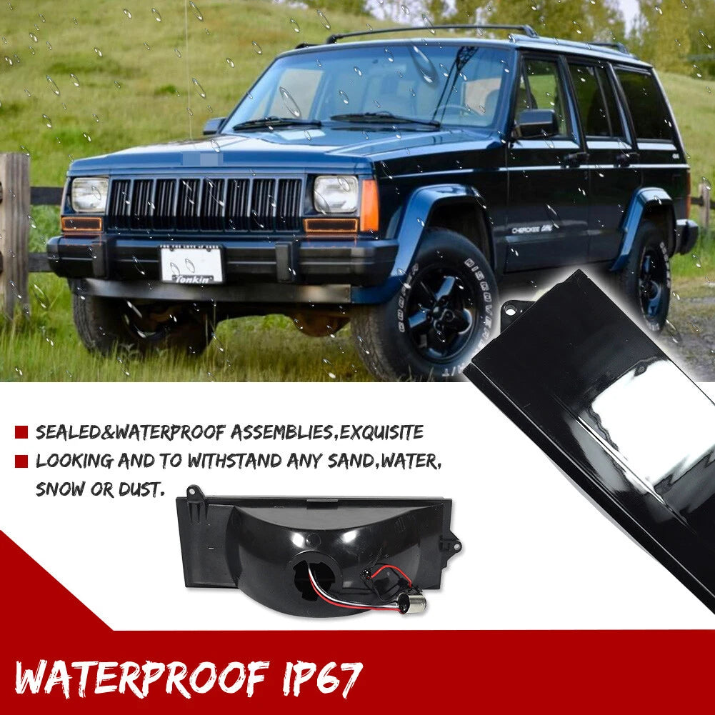 Smoke LED Front Bumper Signal Lights for Jeep Cherokee, Comanche (1984–1996)