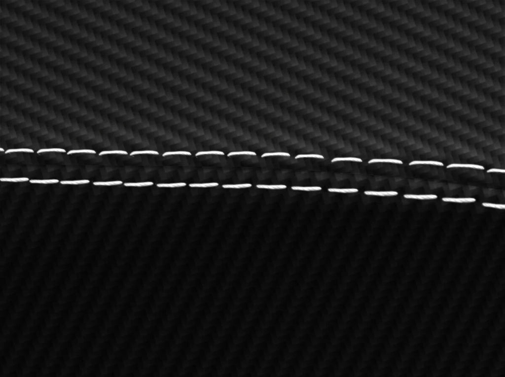 Console Lid Armrest Cover for Ford Edge (2011–2020) Carbon Fiber White Stitch