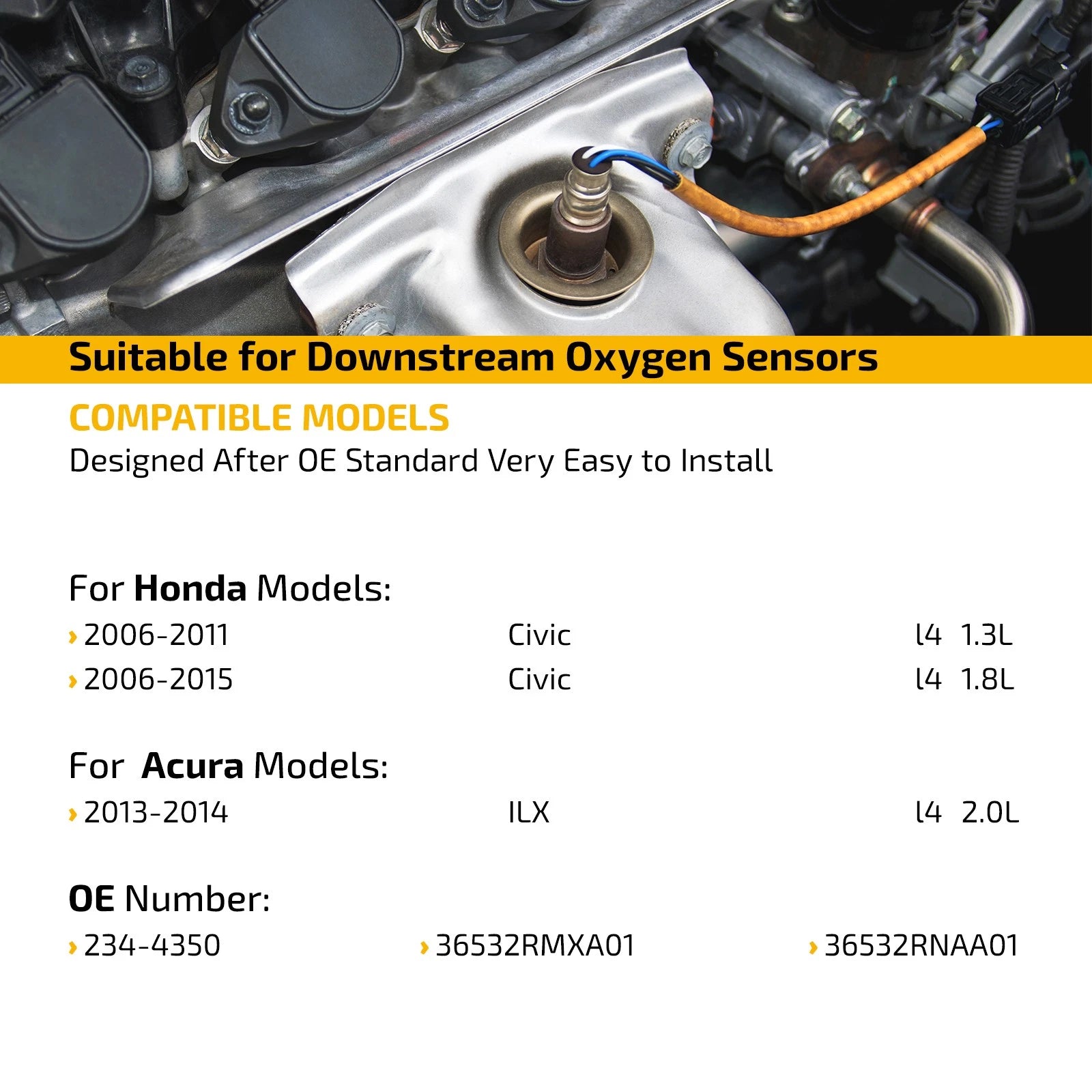 Downstream O2 Sensor for Acura MDX TL RDX (2007–2013)