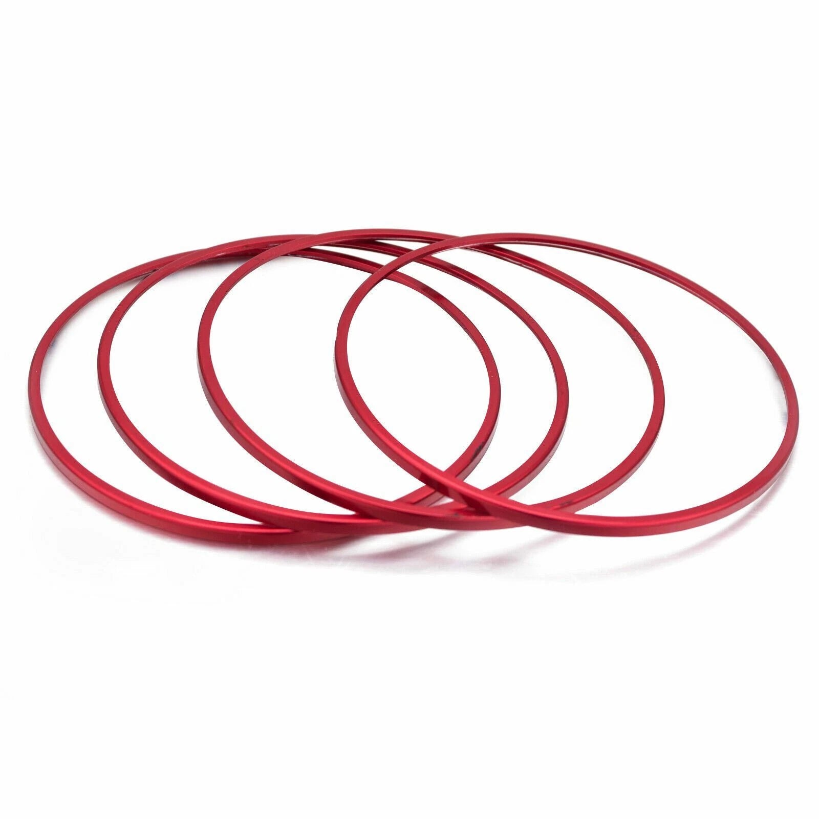 4pcs Red Aluminum Door Stereo Speaker Cover Circle for Benz C-Class (2015-2021)
