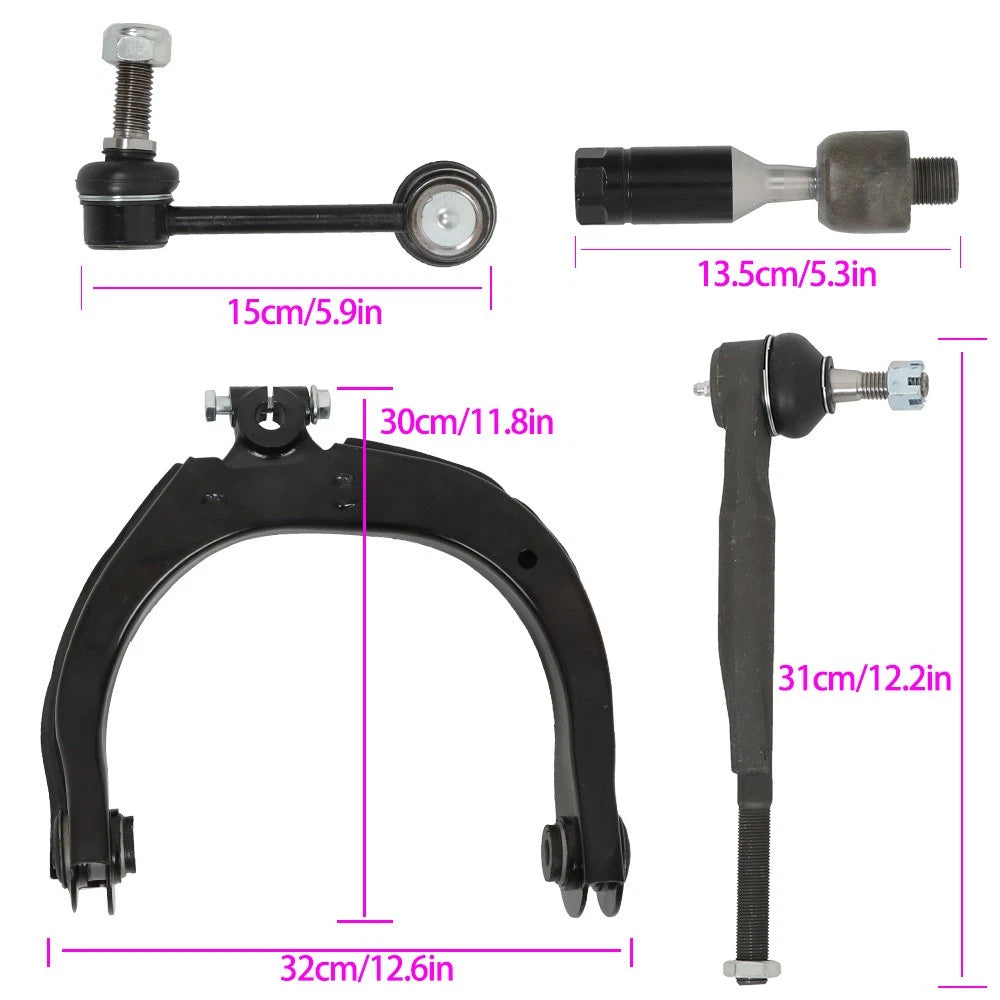 12Pc Front Control Arm Tie Rod Ball Joint for GMC Envoy (2004-2007)