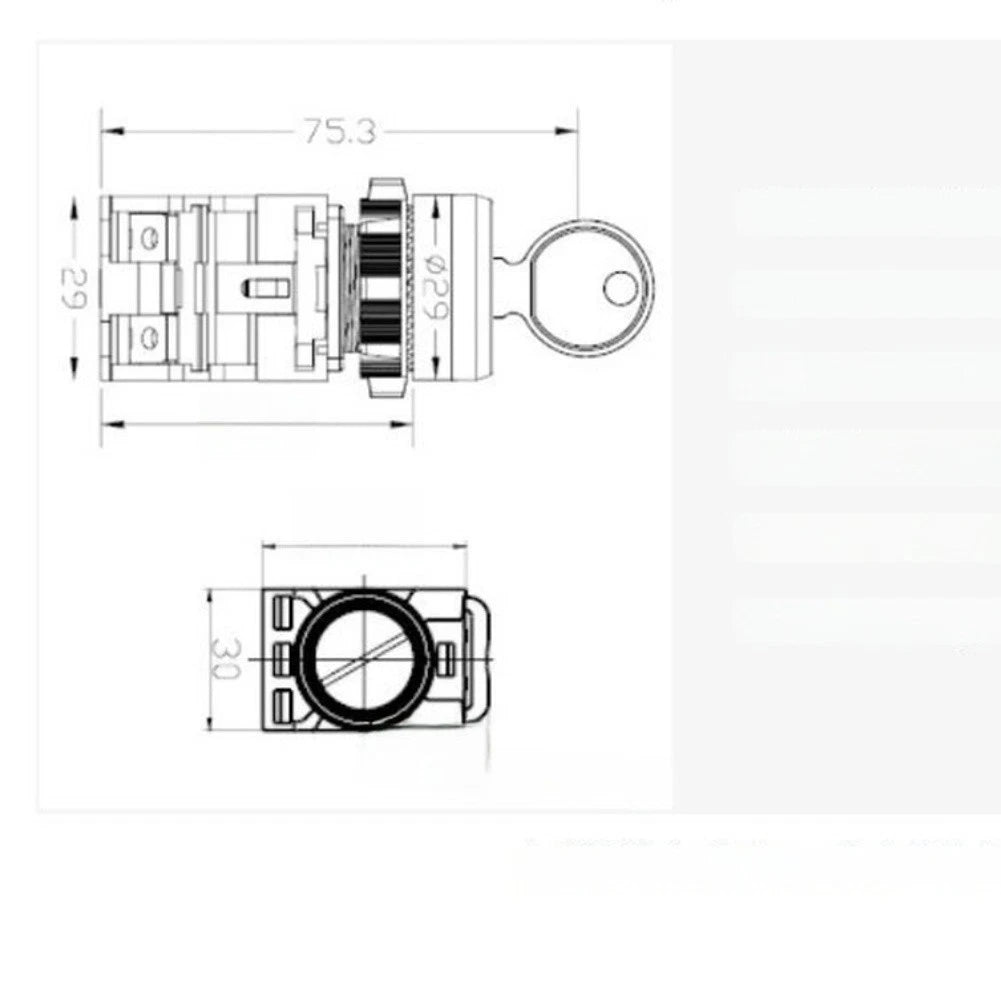 Rotary Key Switch for - 2 Position, Silver Contacts