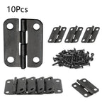 10pcs Mini Black Door Hinges for Dollhouse (25mm x 18mm)