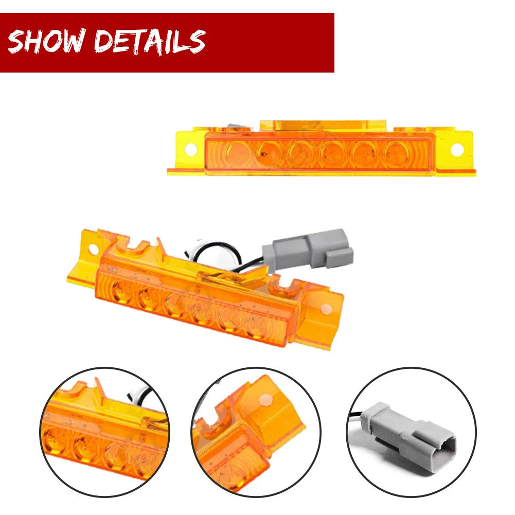 Set of 5 Amber LED Cab Roof Marker Lights for Volvo VN/VNL (2003–2020)
