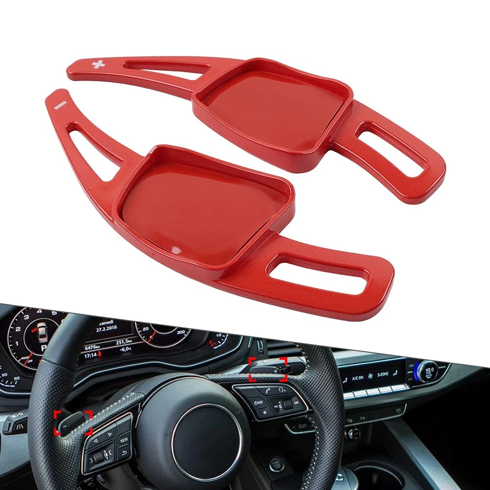 Steering Wheel Paddle Shifter Extension for Audi A3 A4 A5 Q3 Q5 Q7 Q8 (2013–2023) Red