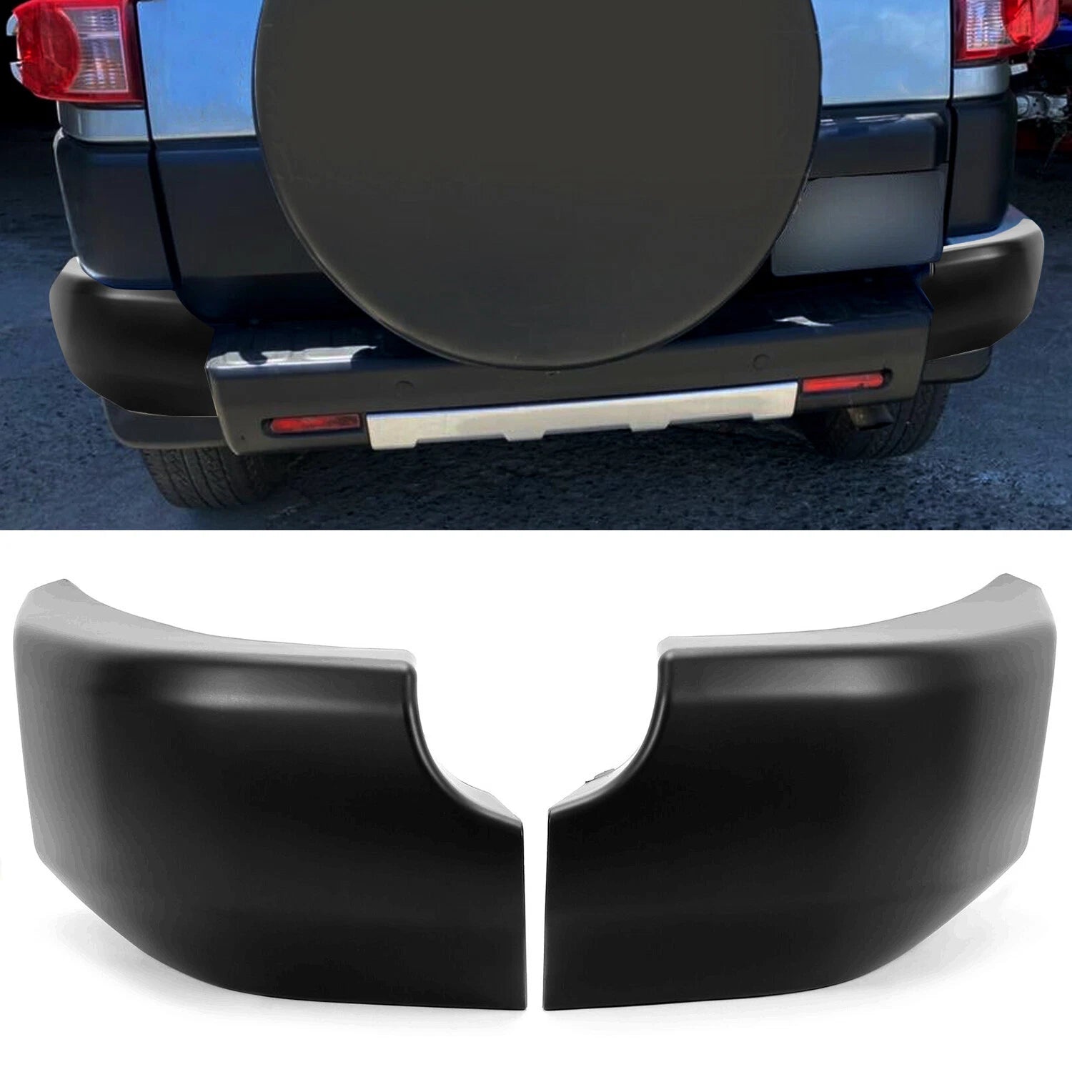 Set of 2 Rear Corner Bumper End Cap Pad for Toyota FJ Cruiser (2007–2014)