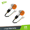 2X Front Rear Turn Signal Blinker Light for Motorcycle (Amber Chrome)