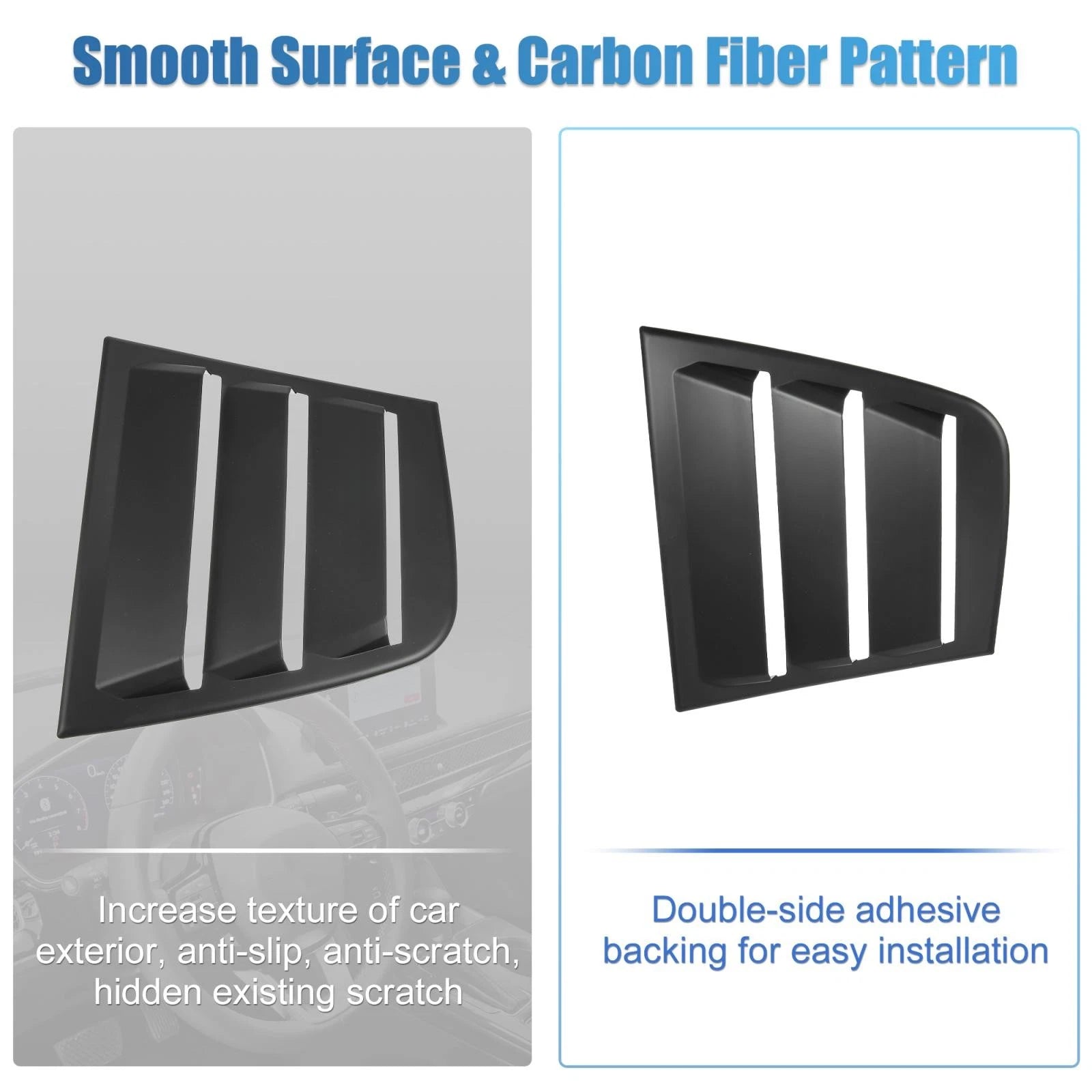 2pcs Window Louvers Air Vent Scoop Shades Cover for Dodge Charger (2011–2021)