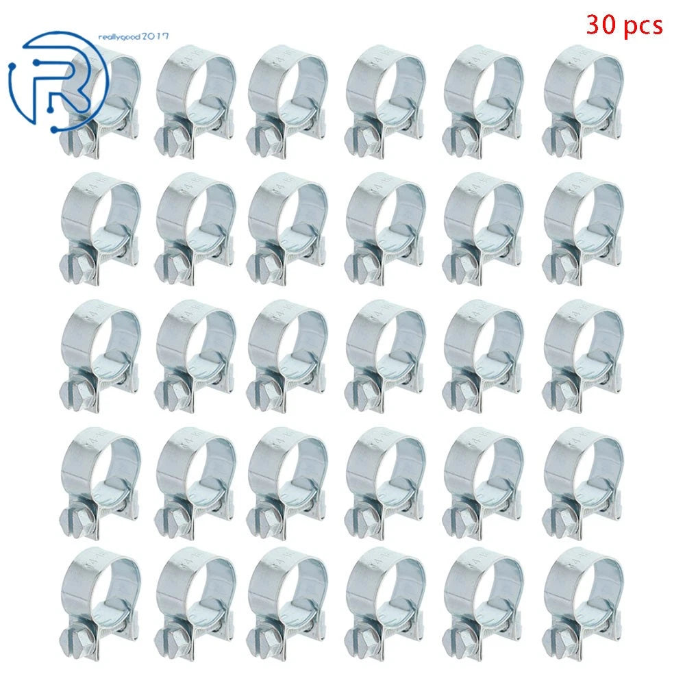 30 Pack Fuel Injection Hose Clamps for Auto (Fits 14mm-16mm)