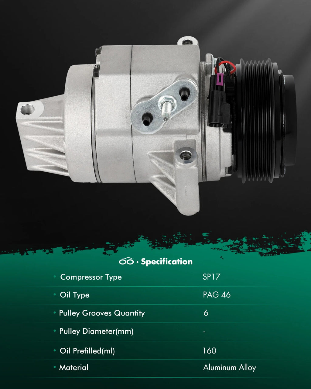 AC Compressor with Clutch for Lincoln MKZ 2007–2011 (3.5L V6)
