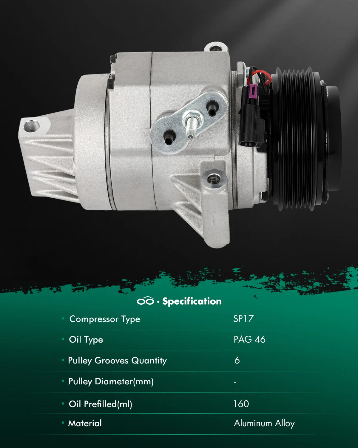 AC Compressor with Clutch for Lincoln MKZ 2007–2011 (3.5L V6)