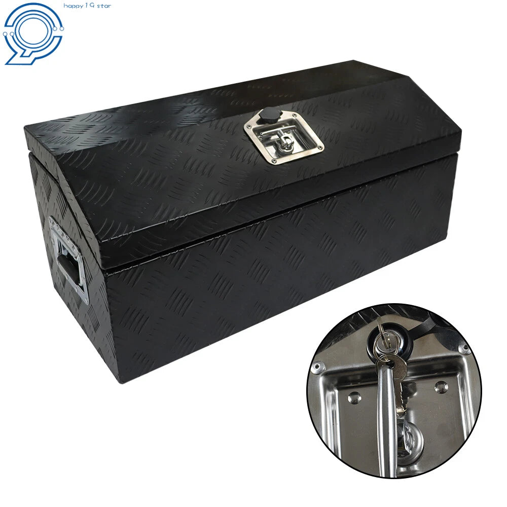 30in Black Aluminum Tool Box for Pickup Trailer Garage (Lockable)