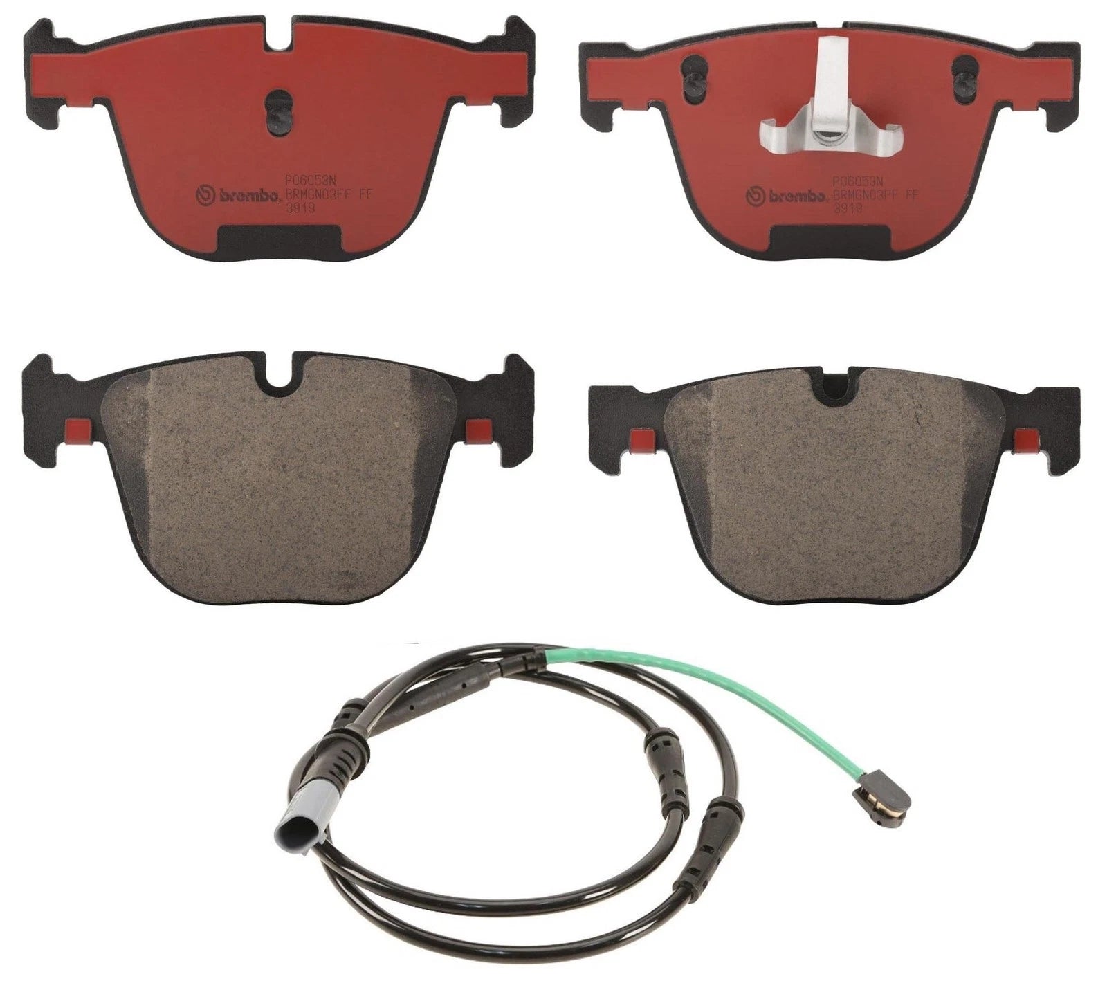 Set of 4 Brembo Rear Ceramic Brake Pads with Sensor for BMW F07 535i 550i GT (2010–2017)