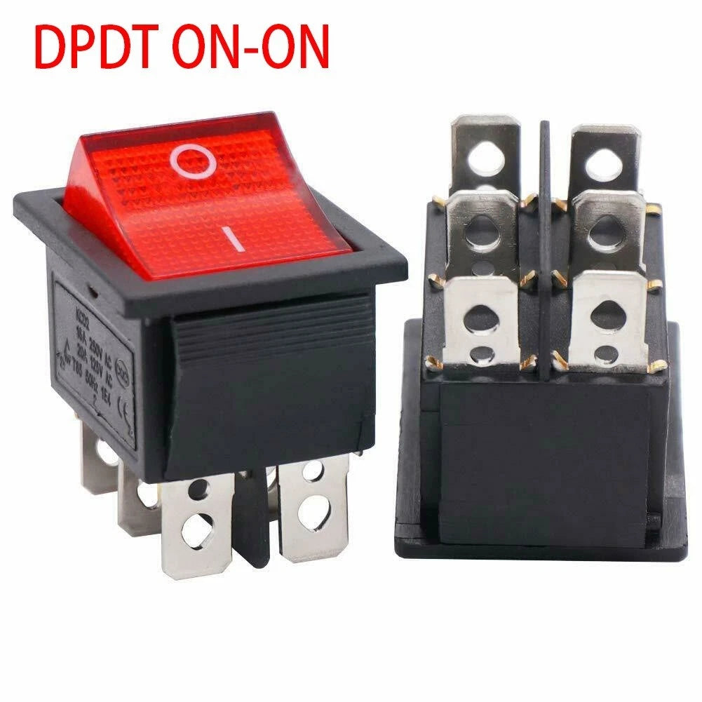 Rocker Switch with Red Neon Lamp for Universal Applications (AC 250V/125V)