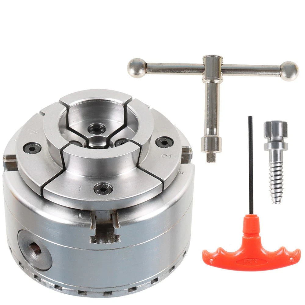 3.75" 4-Jaw Self-Centering Keyed Lathe Chuck 1" × 8TPI for Wood Lathes
