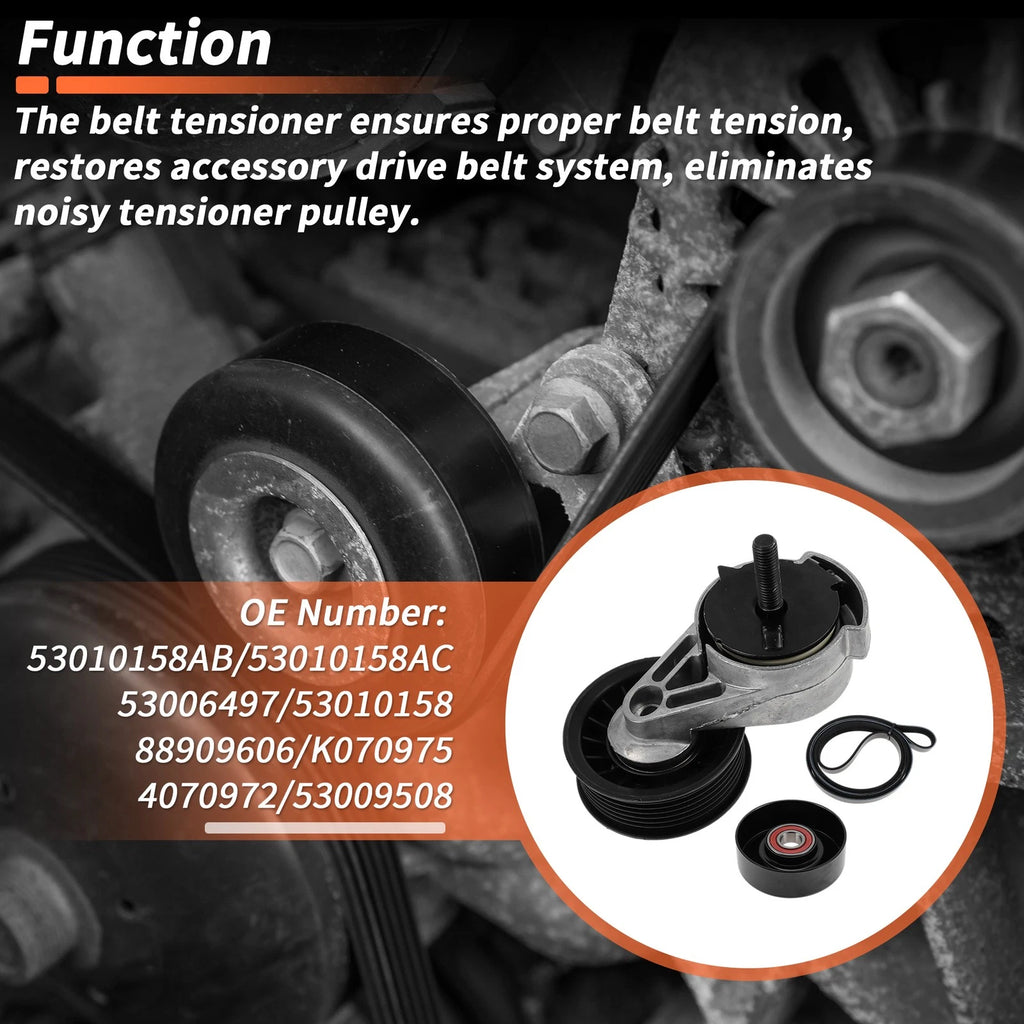 Set of 1 Drive Belt Tensioner Kit for Dodge Ram 1500 (1997–2001) No. 53010158AB