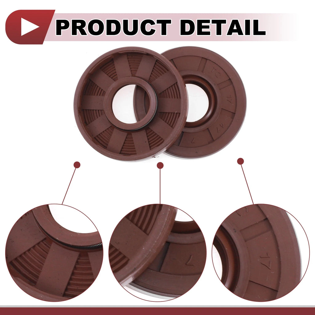 2X Oil Seal Rotary Shaft Seal   17x47x7mm FKM Rubber