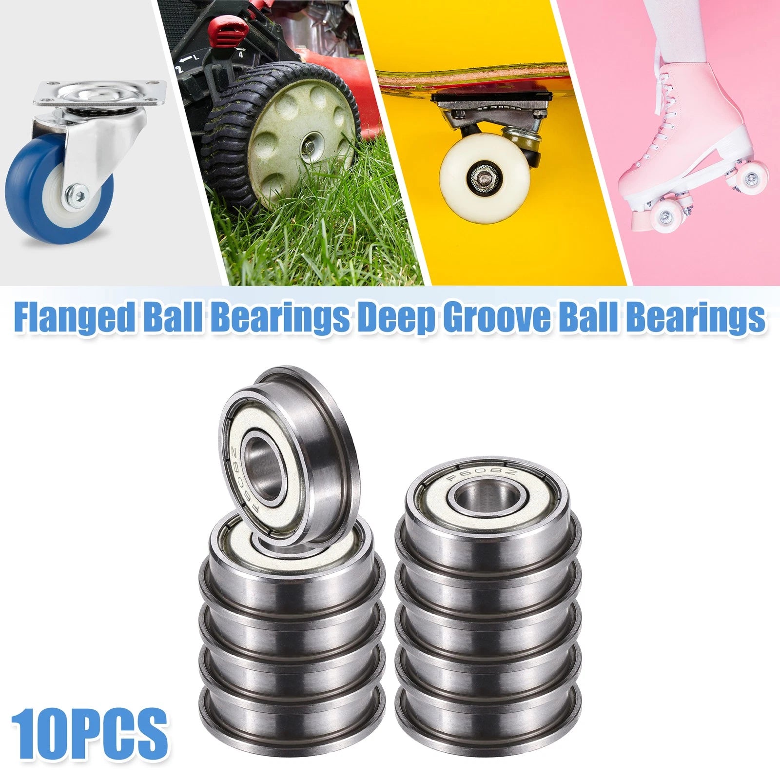 10pcs F608ZZ Double Metal Shield Ball Bearings for Various Models (8x22x7mm)