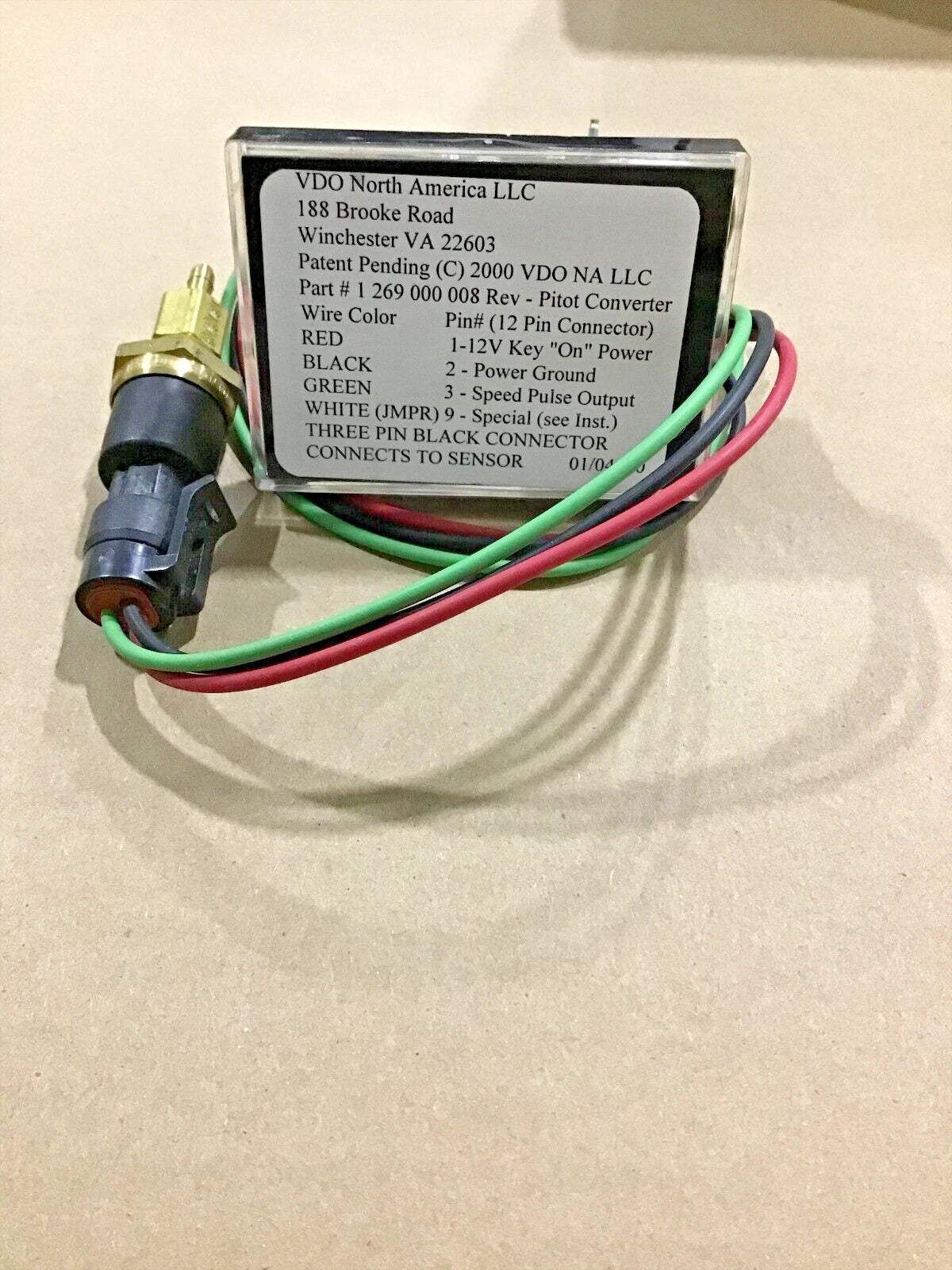 Gauge Pitot Tube Module for Maxum (Used) - VDO # 1 269 000 008