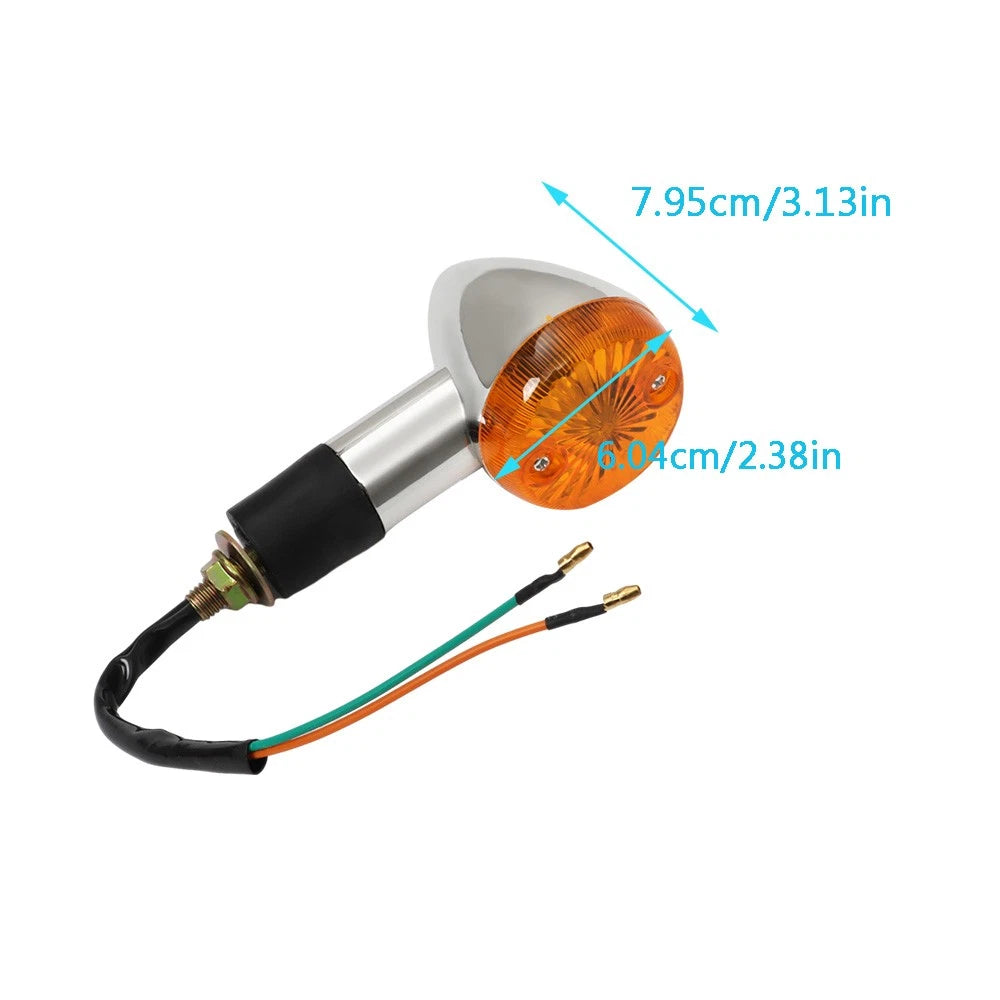 2X Chrome Motorcycle Turn Signal Blinker Indicator Light for Honda Suzuki Yamaha