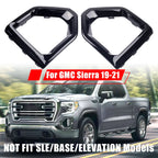 Gloss Black Front Fog Light Outer Bezel Cover for GMC Sierra Denali SLT (2019–2021)