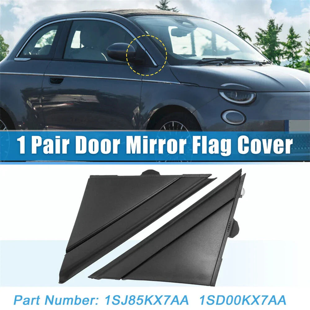 Matte Black Door Mirror Flag Covers  For Fiat 500 (2007-2023)