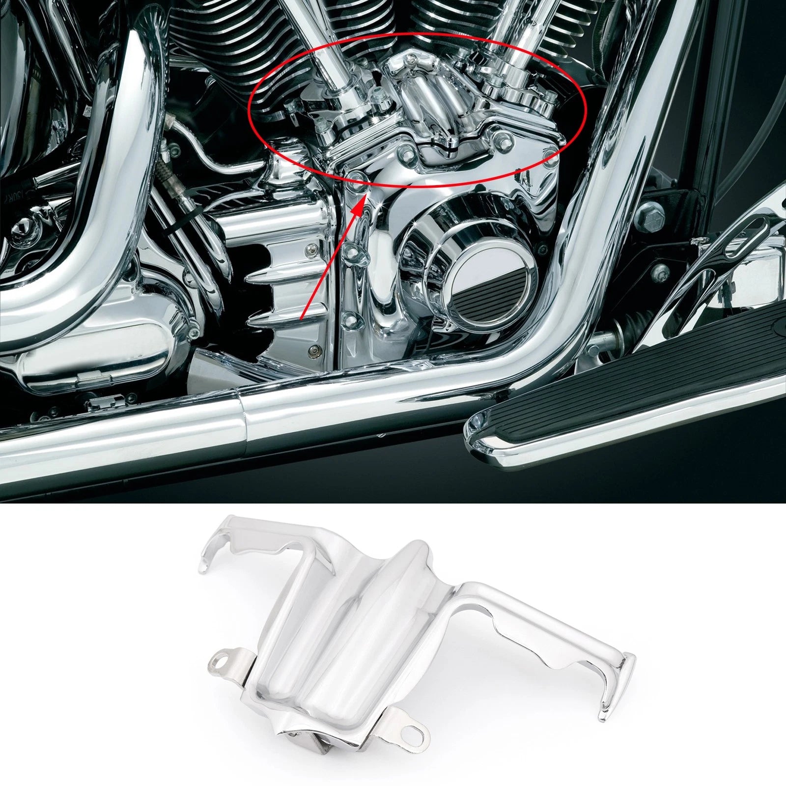 Chrome Tappet Lifter Block Accent Cover for Harley Road King (2002–2016)