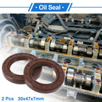 2X Oil Seal Rotary Shaft Seal FKM Rubber 30x47x7mm for Various Models