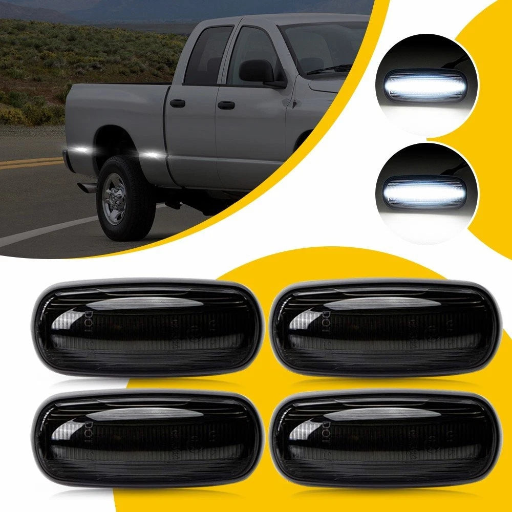 4X LED Side Marker Light Smoked for Dodge RAM 3500HD 2500HD (2003–2009)