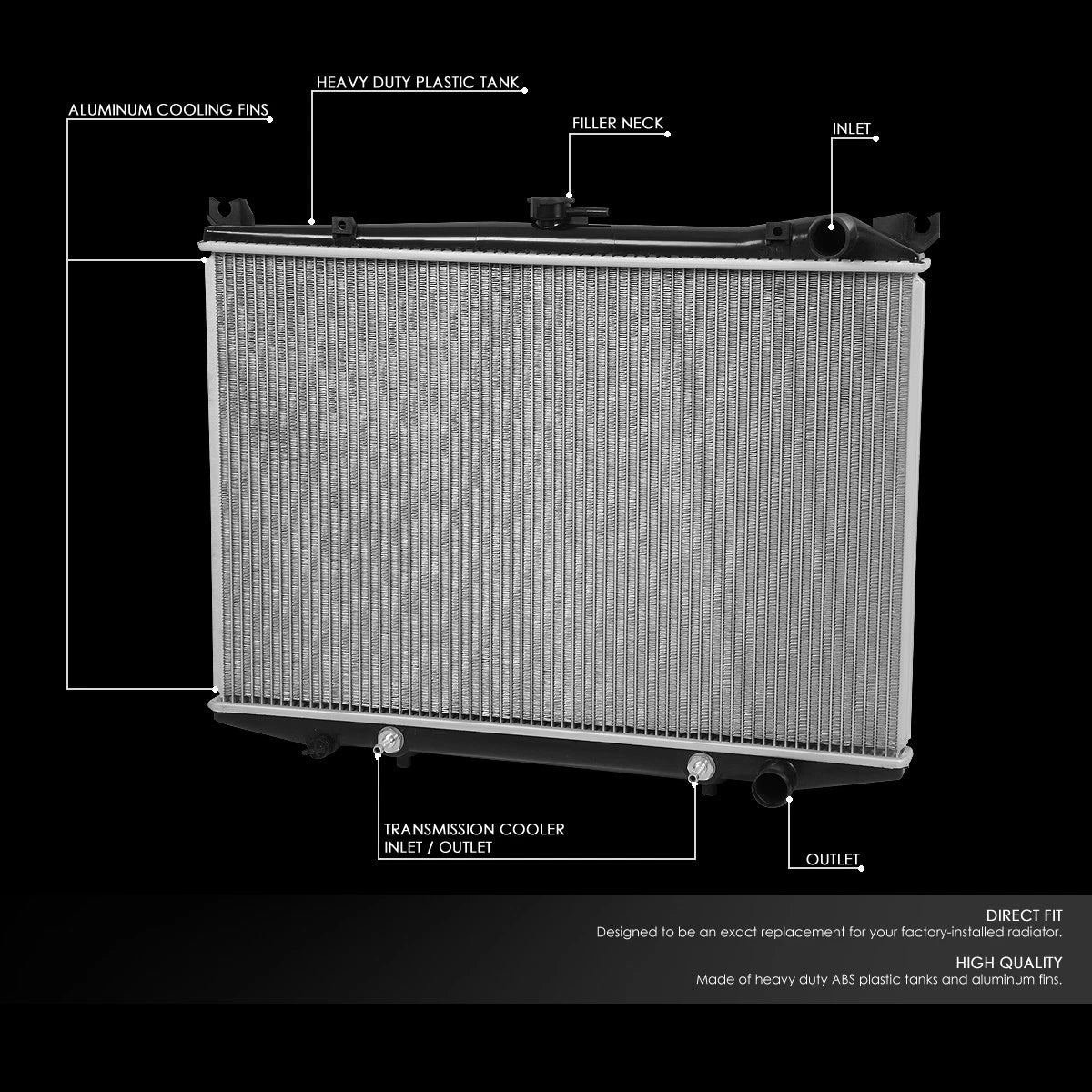 Aluminum Core Engine Cooling Radiator for Nissan Pickup Pathfinder (1986–1997) 145