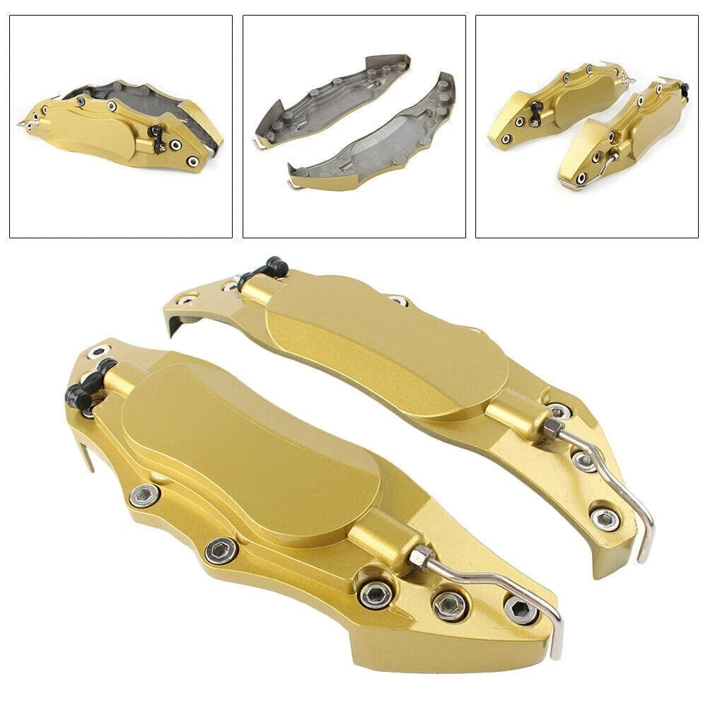 2X Metal Disc Brake Caliper Covers for Universal 18" Wheel Gold