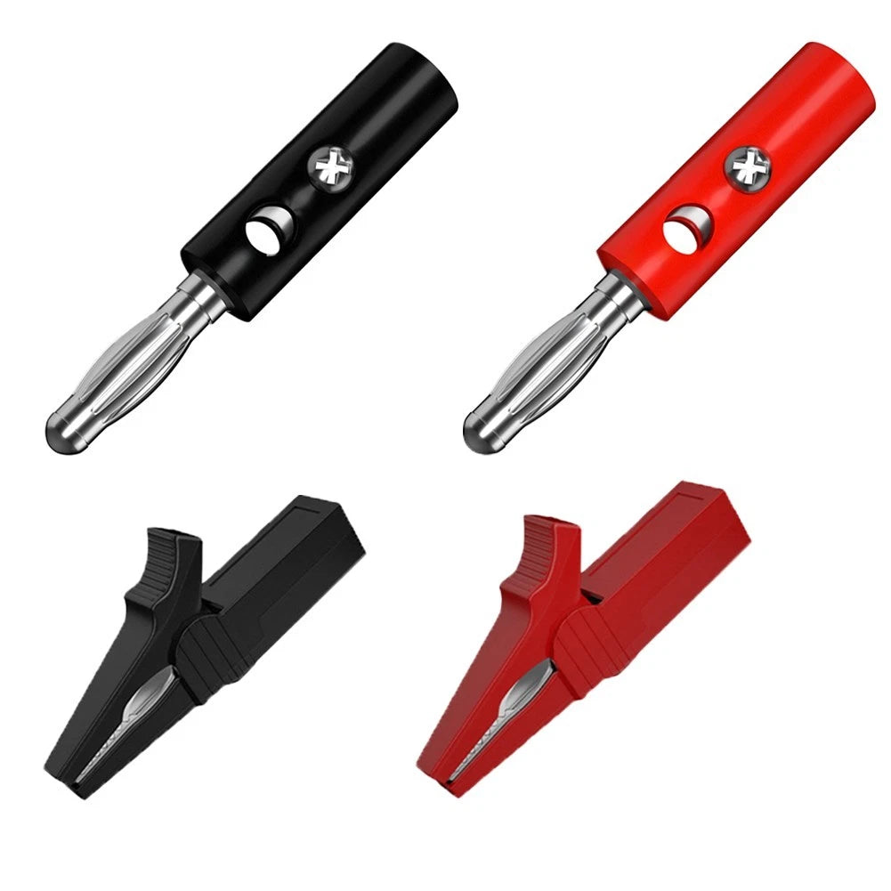 Insulated Test Leads with Crocodile Clips and 4mm Connector for Laboratory Use